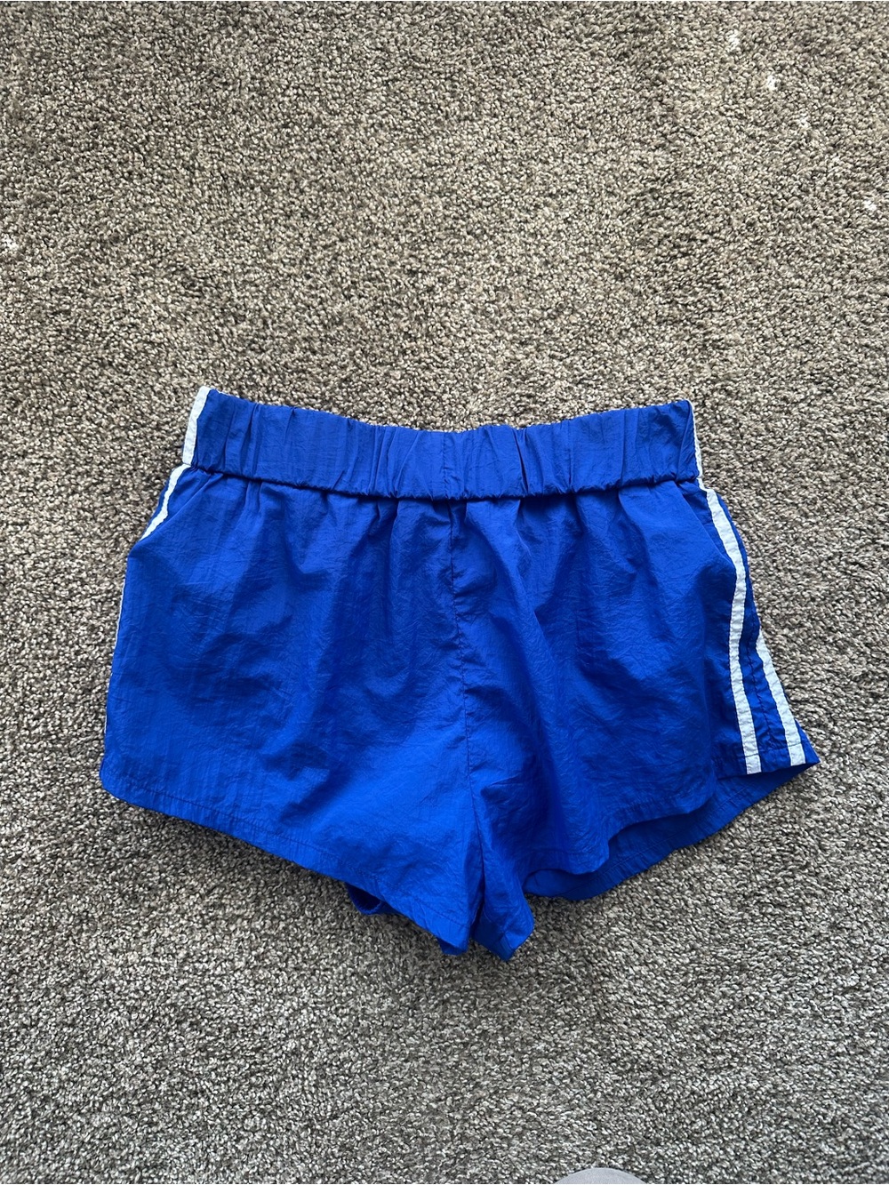 Daily Drills Bright Blue Women's Track Shorts with White Stripes - Picture 4 of 4